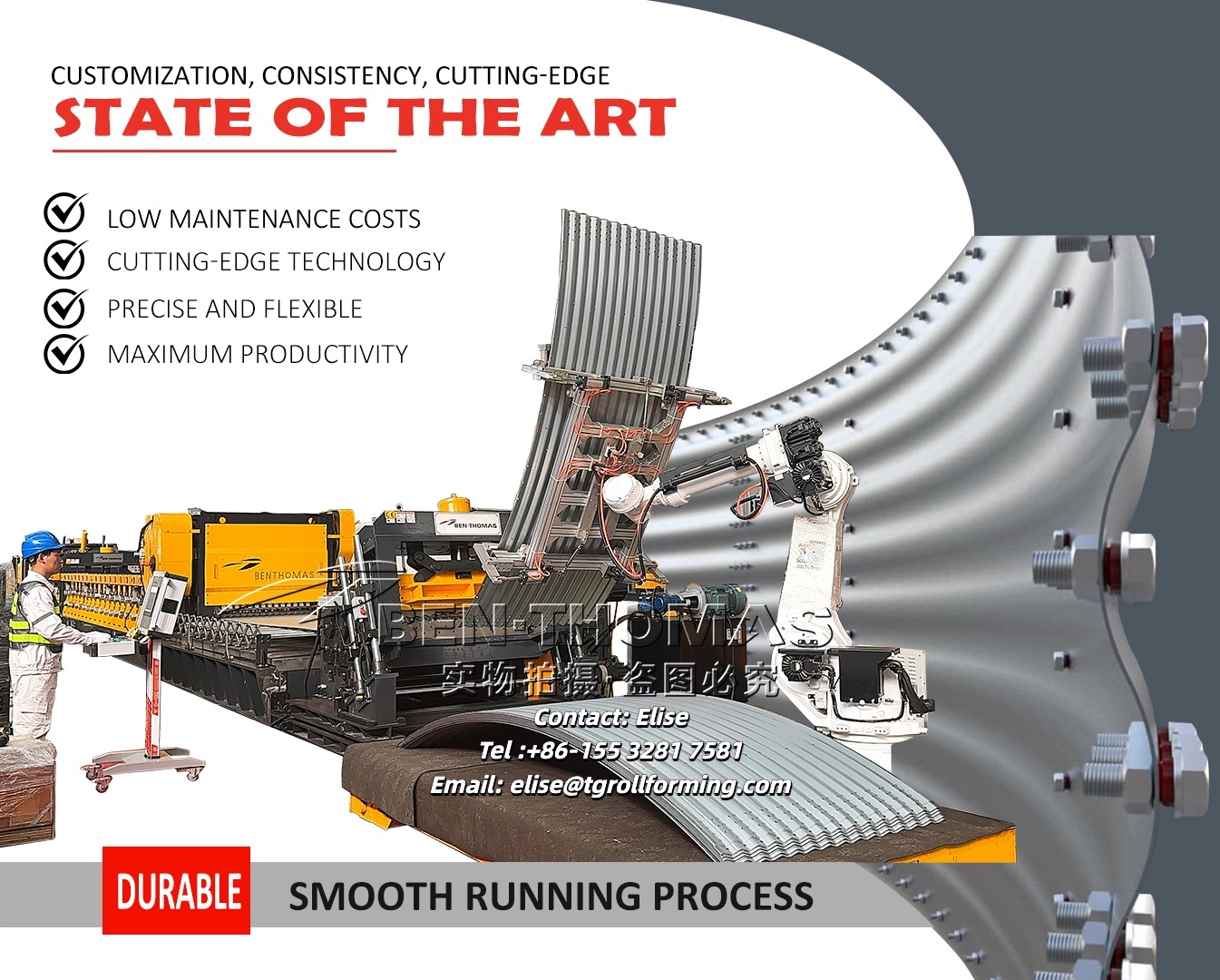 Roll forming line for grain silo side panels